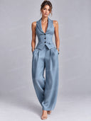 Tailored Vest & Wide Leg Pants Set