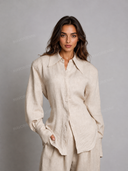 Minimalist Shirt & Wide Leg Pants Two-Piece Set