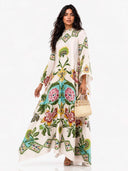 Exquisite Sunshine Floral Print Flowing Maxi Dress