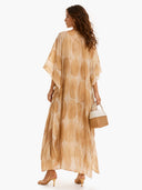 Exquisite Geometric Print Loose Batwing Kaftan Dress