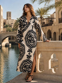 Casual Floral Print Midi Dress