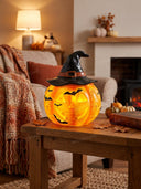 Halloween Witch Hat Pumpkin Table Lamp