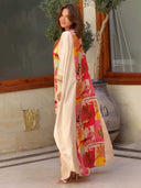Retro Abstract Floral Print Maxi Dress