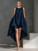 Casual Sleeveless Asymmetrical Hem Midi Dress