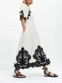 Minimalist floral print maxi dress
