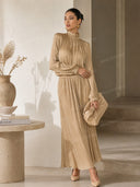 Modern Casual Chiffon Ruffle Top and Pleated Elastic-Waist Skirt Set