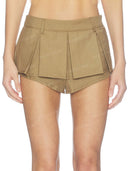 Military Style Peplum Jacket & High Waist Shorts Two Piece Set