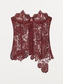 Strapless Lace Corset Top & Wide Leg Pants Two Piece Set