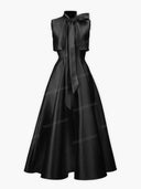 Elegant Bow Neck A-Line Maxi Dress