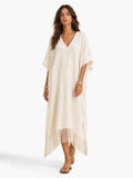 V-Neck Tassel Design Maxi Dress