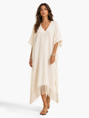 V-Neck Tassel Design Maxi Dress