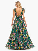 V-Neck Printed Maxi Dress