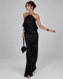 Sexy Ruffle Halter Backless Maxi Dress