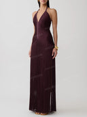 Elegant Halter Fringe High Slit Maxi Dress