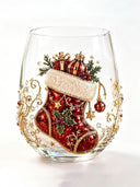3D Christmas Party Atmosphere Drinking Glass
