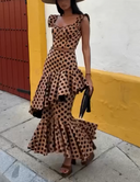 Brown Polka Dot Two-Piece Set