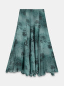 Elegant Floral Print Draped Top & Skirt Two Piece Set