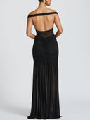 Off-The-Shoulder Mesh Maxi Dress
