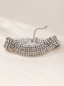 Crystal Embellished Multi Row Statement Choker Necklace