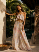 Printed Sling Top And Wide Leg Pants Set