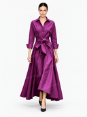 Minimalist Lace-up Design Long Sleeve Maxi Dress