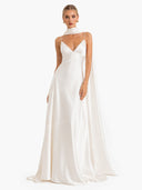 Elegant Satin Scarf Maxi Dress
