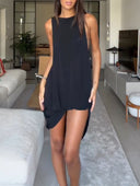 Casual Longline Tank Top & Zebra Print Pants Two-Piece Set