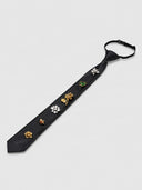 Embellished Floral Charm Skinny Necktie