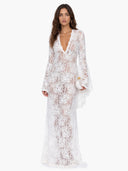 Elegant Lace Bell Sleeve Maxi Dress