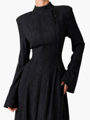 Elegant Stand Collar Long Sleeve Top & Pant Two-Piece Set
