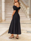 Elegant Off-the-shoulder Draped Maxi Dress
