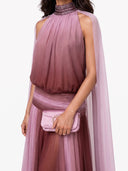 Elegant Gradient Chiffon Backless Spaghetti Strap Maxi Dress
