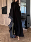 Elegant Shimmer Satin Batwing Sleeve Kaftan Maxi Dress