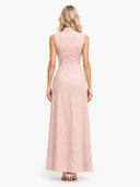 Minimalist High-Neck Sleeveless Maxi Dress