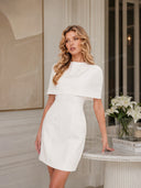 Elegant Cape-Layered Mini Dress