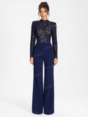 Elegant Lace High Neck Wide Leg Jumpsuit