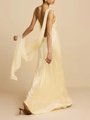 Elegant Satin One-Shoulder Mermaid Maxi Dress