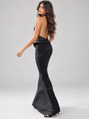 Lace Halter Bodysuit & Mermaid Maxi Skirt Two Piece Set