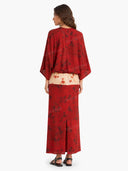 Casual Abstract Tie-Dye Kimono Sleeve Maxi Dress