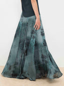 Elegant Floral Print Draped Top & Skirt Two Piece Set
