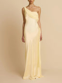 Elegant Satin One-Shoulder Mermaid Maxi Dress