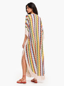 Exquisite Multicolor Chevron Fringe Kaftan Maxi Dress