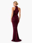 Elegant Halter Neck Sequined Maxi Dress