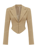 Tailored Cropped Blazer & Wide Leg Pants Two Piece Set