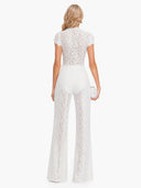 Lace Long-sleeved Top And Wide-leg Pants Set（Headscarf Not Included）