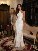Legant 3D Floral Backless Maxi Dress