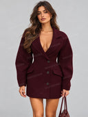 Structured Puff Sleeve Blazer Mini Dress