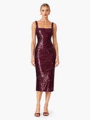 Shiny Sling Midi Dress