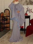 Pleated Cape Top & Satin Mermaid Maxi Skirt Two‑Piece Set