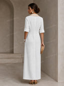 Minimalist Double-Breasted Lapel Blazer Maxi Dress